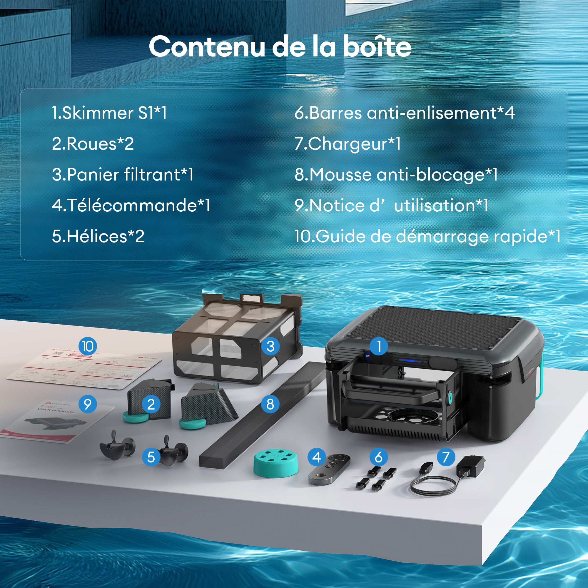 Ultenic Pooleco S1 Robot Solaire Skimmer de Piscine