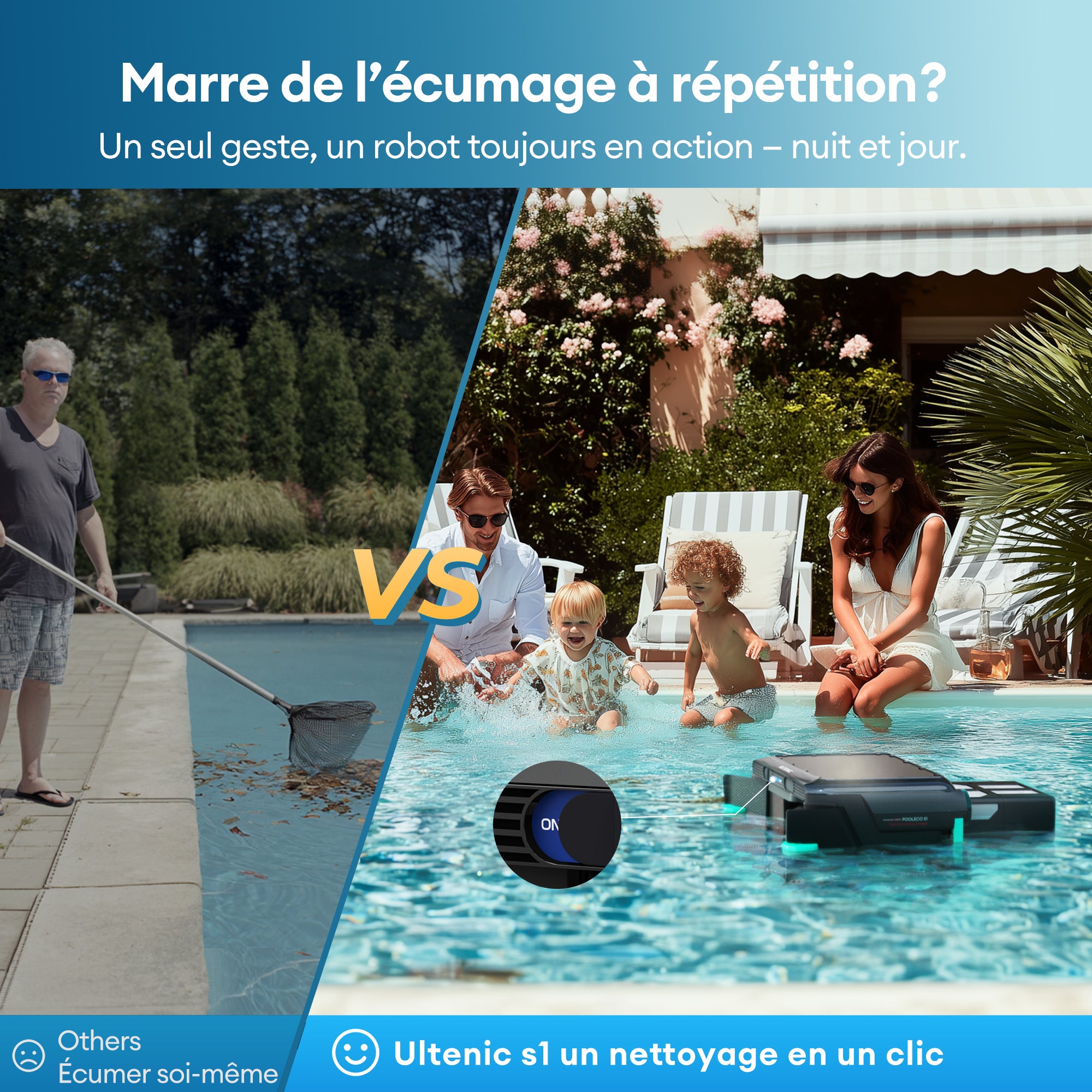 Ultenic Pooleco S1 Robot Solaire Skimmer de Piscine