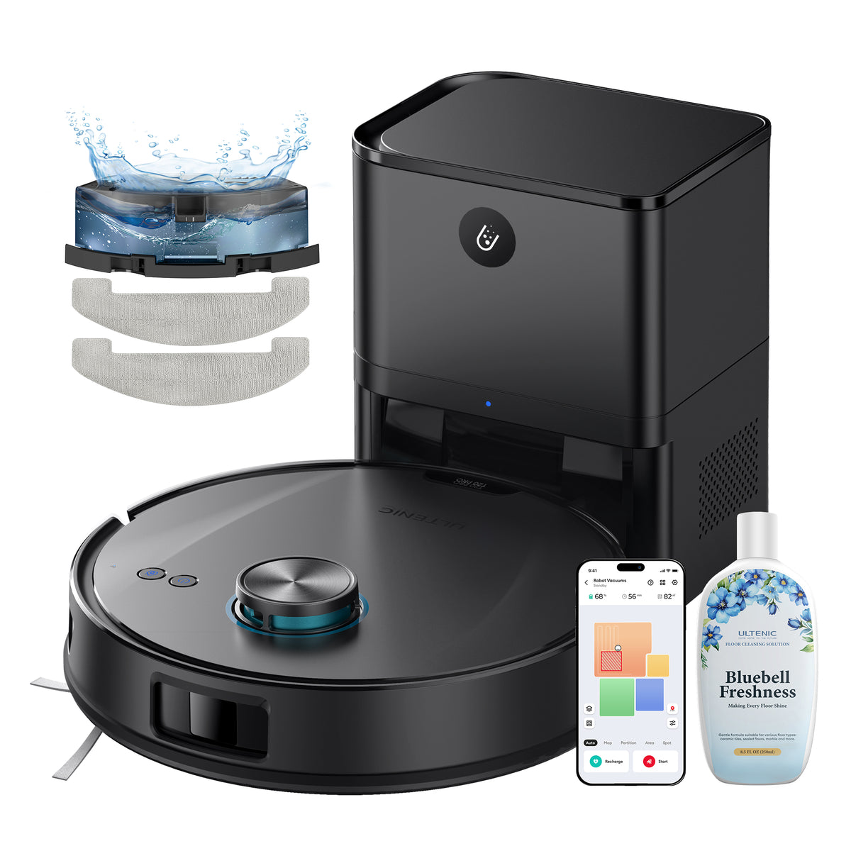 Robot Aspirateur Et Laveur Honiture Q6 Pro - Sans Fil, Réservoir D'Eau, Brosse Rotative, Bluetooth - Neuf En Boîte