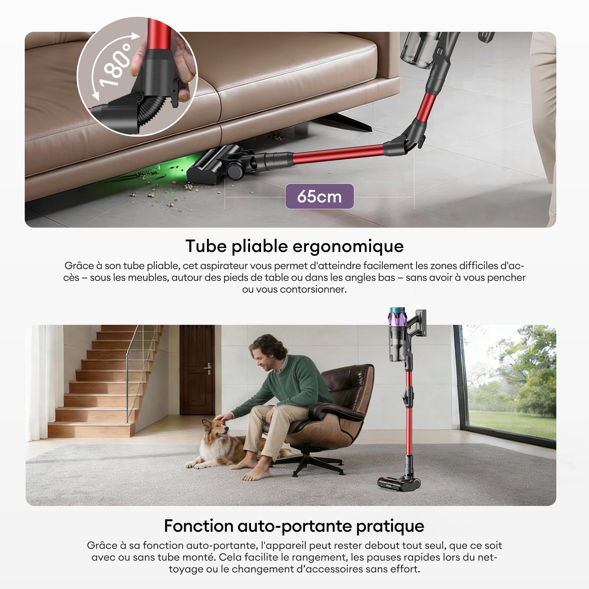 Ultenic U18 PowerPro | Aspirateur Balai Sans Fil 55kPa Officiel