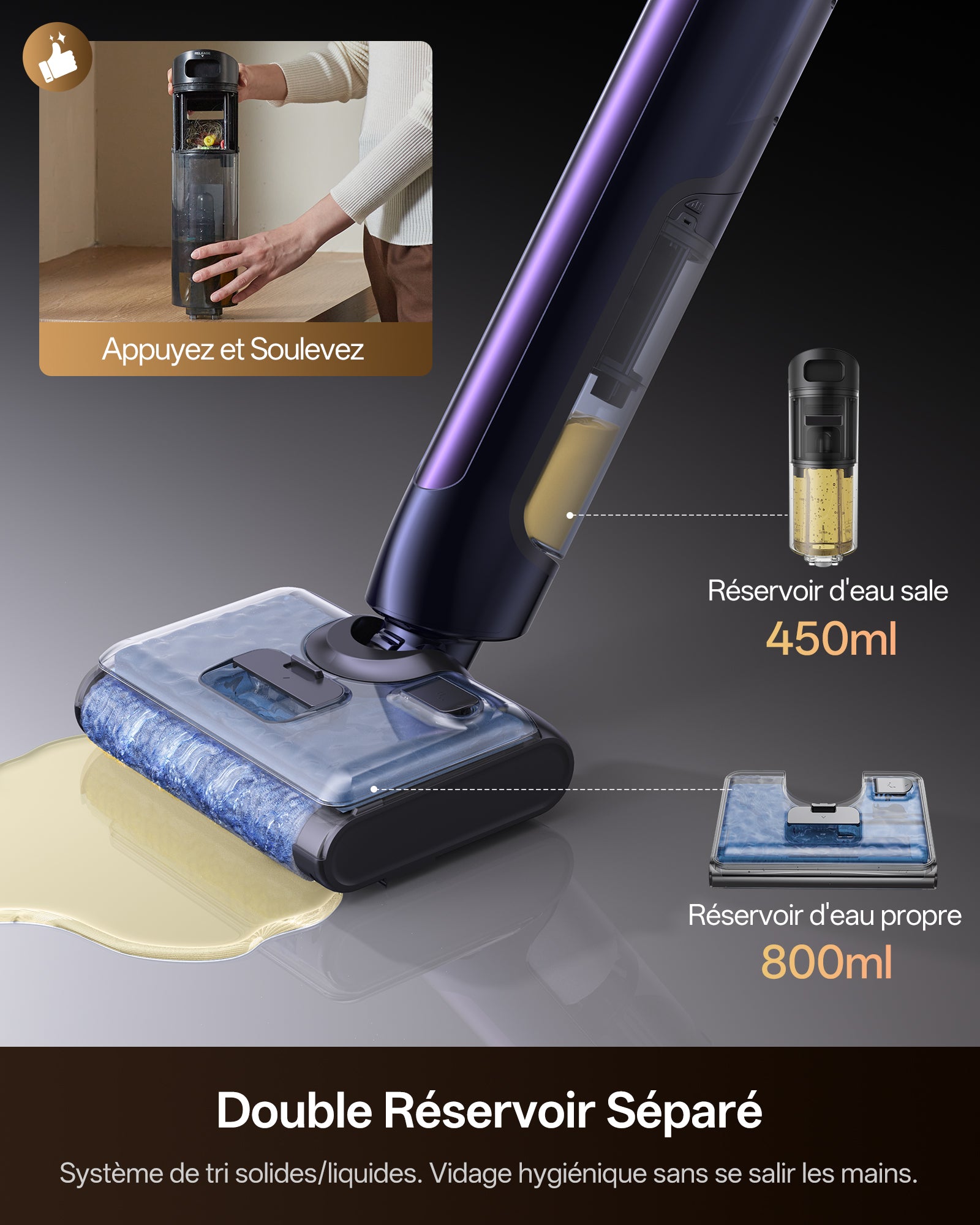 Ultenic AC1 TriFlex Aspirateur Laveur Sans Fil