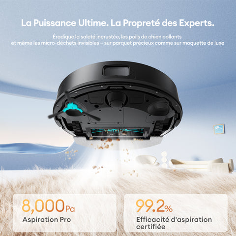 Ultenic T20 Pro avec aspiration 8000Pa et base d'auto-vidange