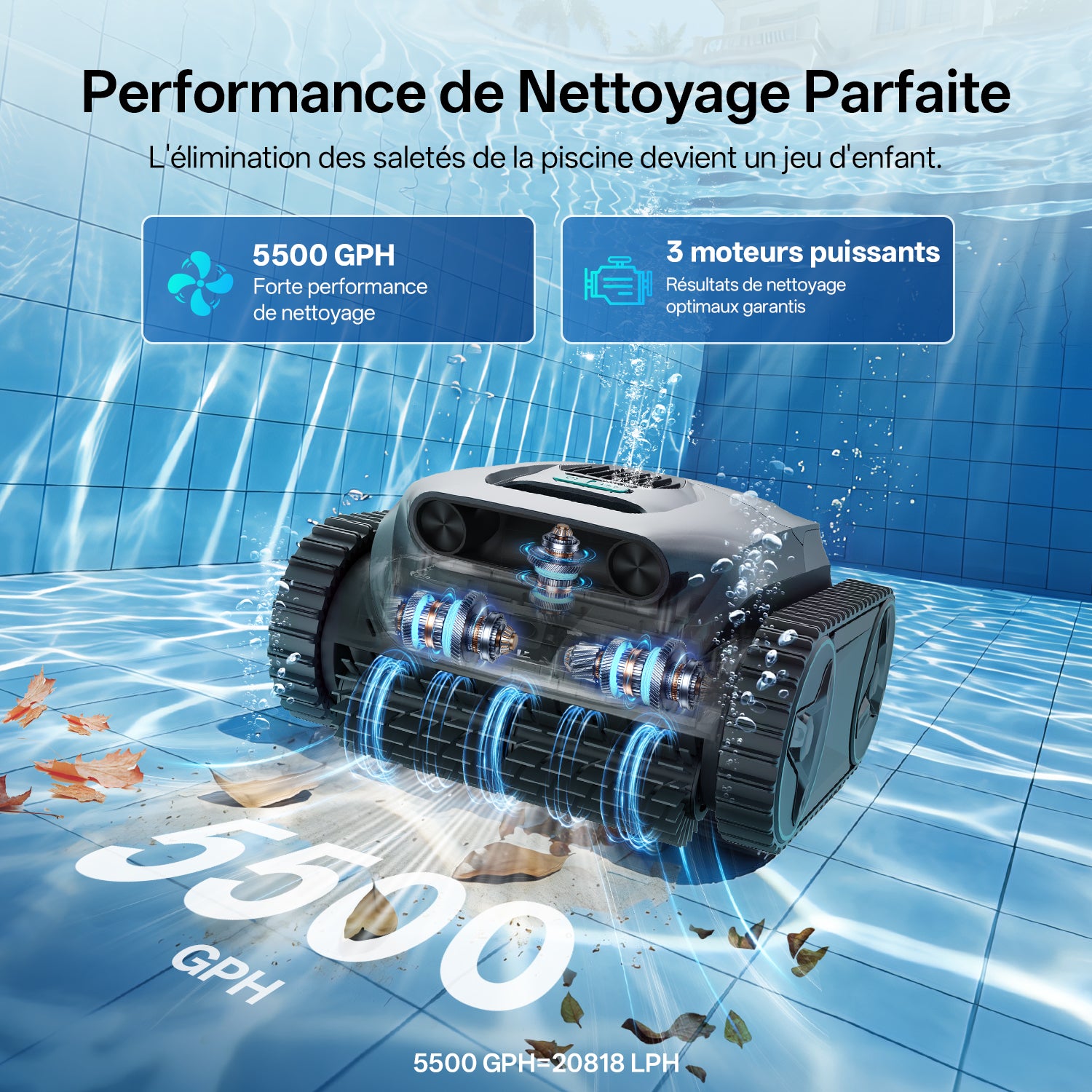 Ultenic Pooleco 30 Robot de Piscine Sans Fil