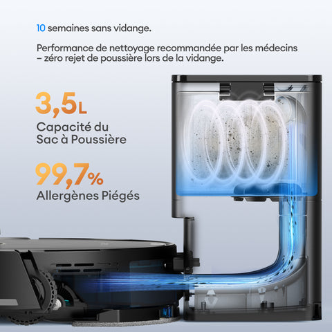 Base d'auto-vidage Ultenic T20 Pro avec sac à poussière 3,5L