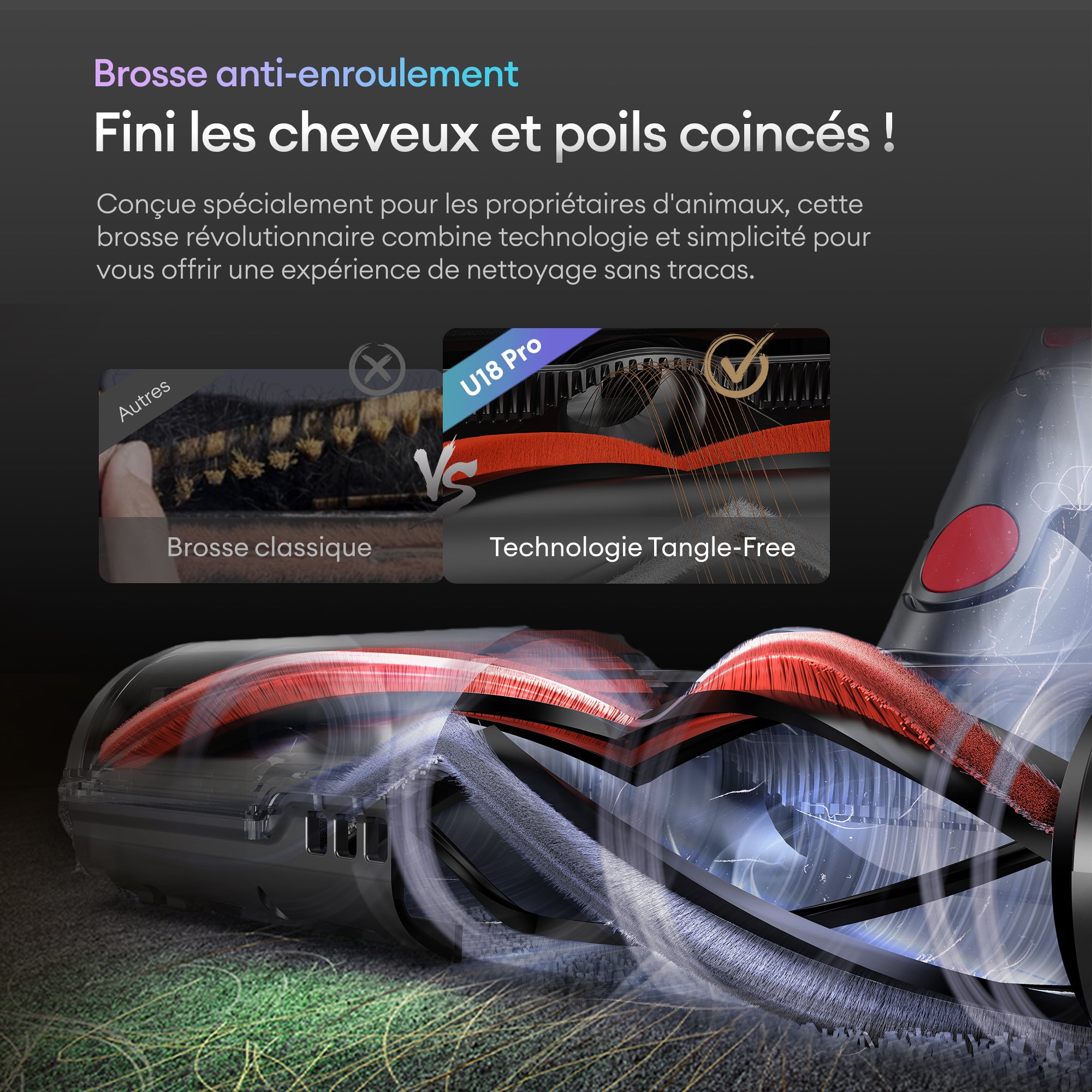 Ultenic U18 PowerPro | Aspirateur Balai Sans Fil 55kPa Officiel