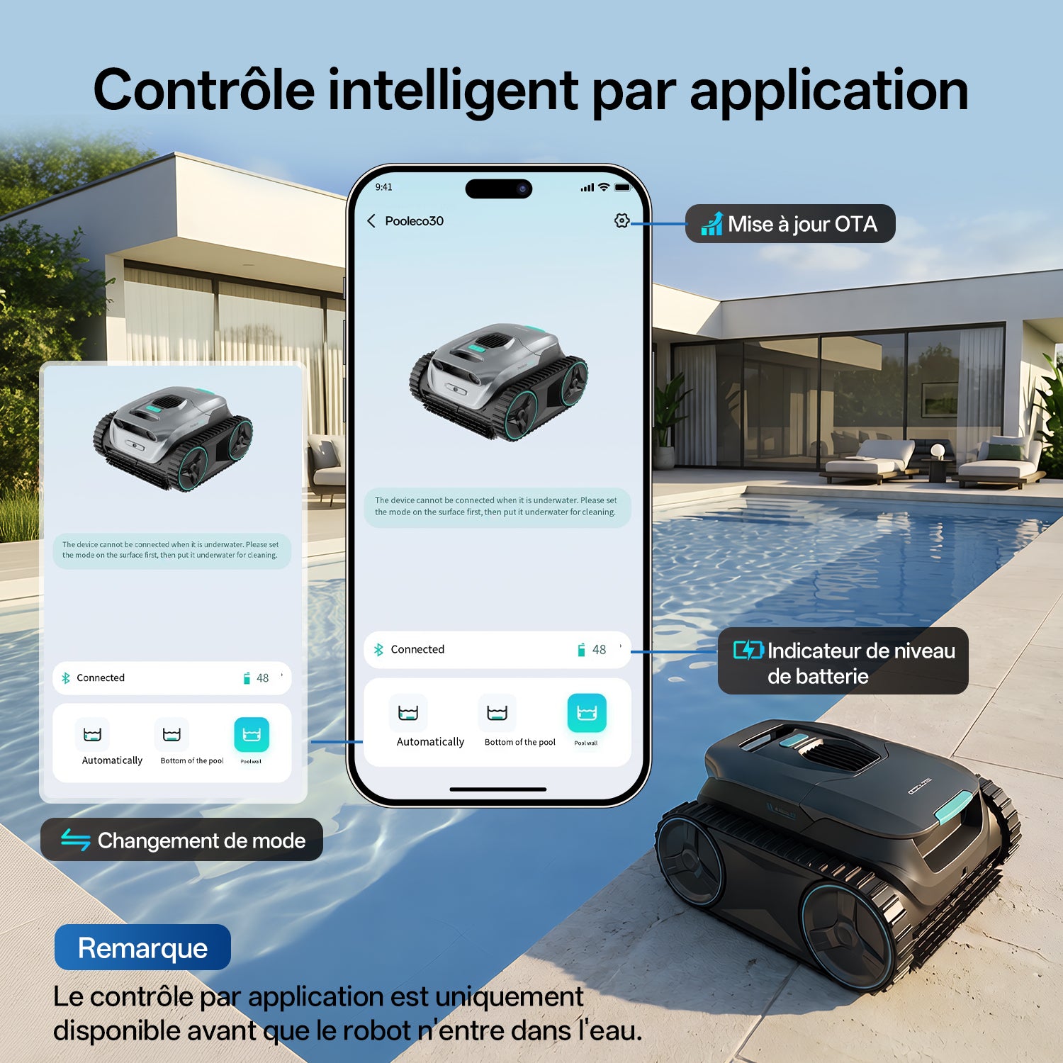 Ultenic Pooleco 30 Robot de Piscine Sans Fil