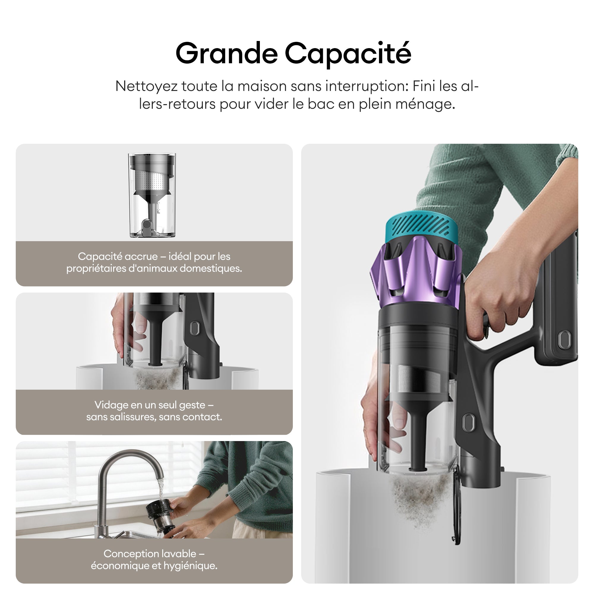 Ultenic U18 PowerPro | Aspirateur Balai Sans Fil 55kPa Officiel