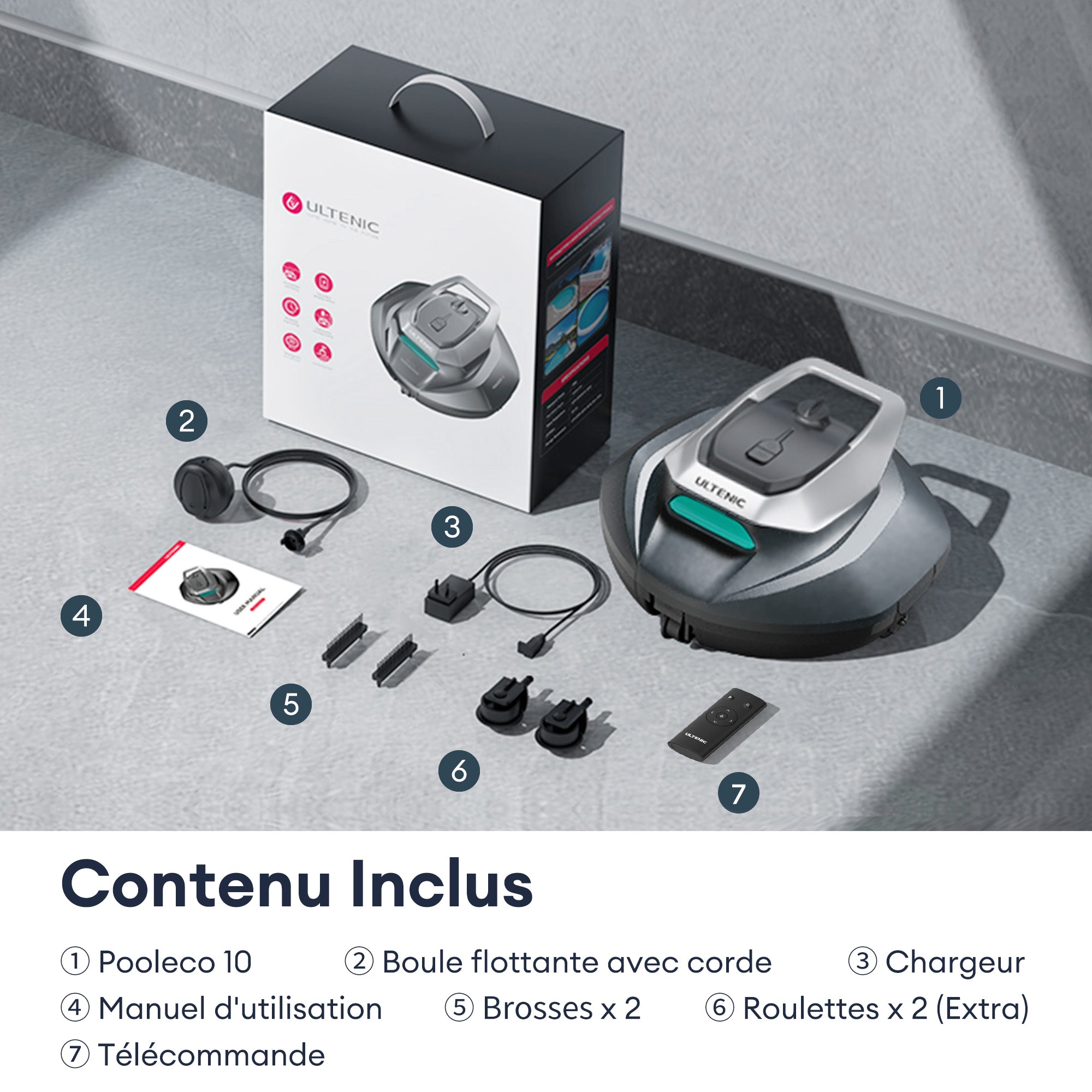 Ultenic Pooleco 10 Series Nettoyeur de Robot Piscine Sans Fil