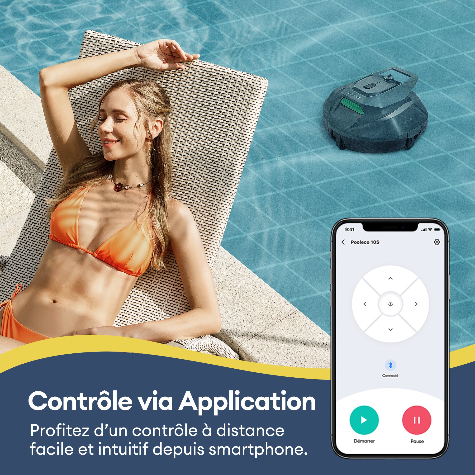 Ultenic Pooleco 10 Series Nettoyeur de Robot Piscine Sans Fil