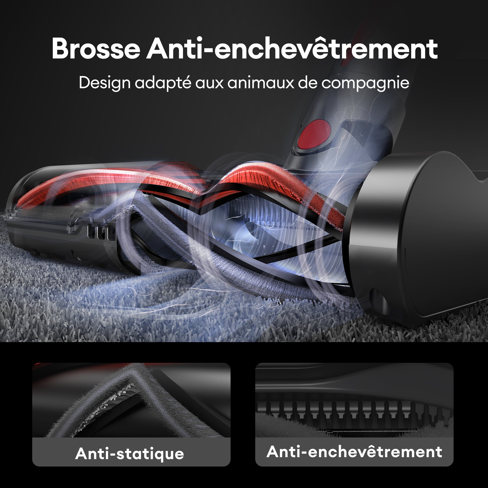 Brosse anti-enchevêtrement Ultenic U16 Flex pour nettoyage profond de tapis