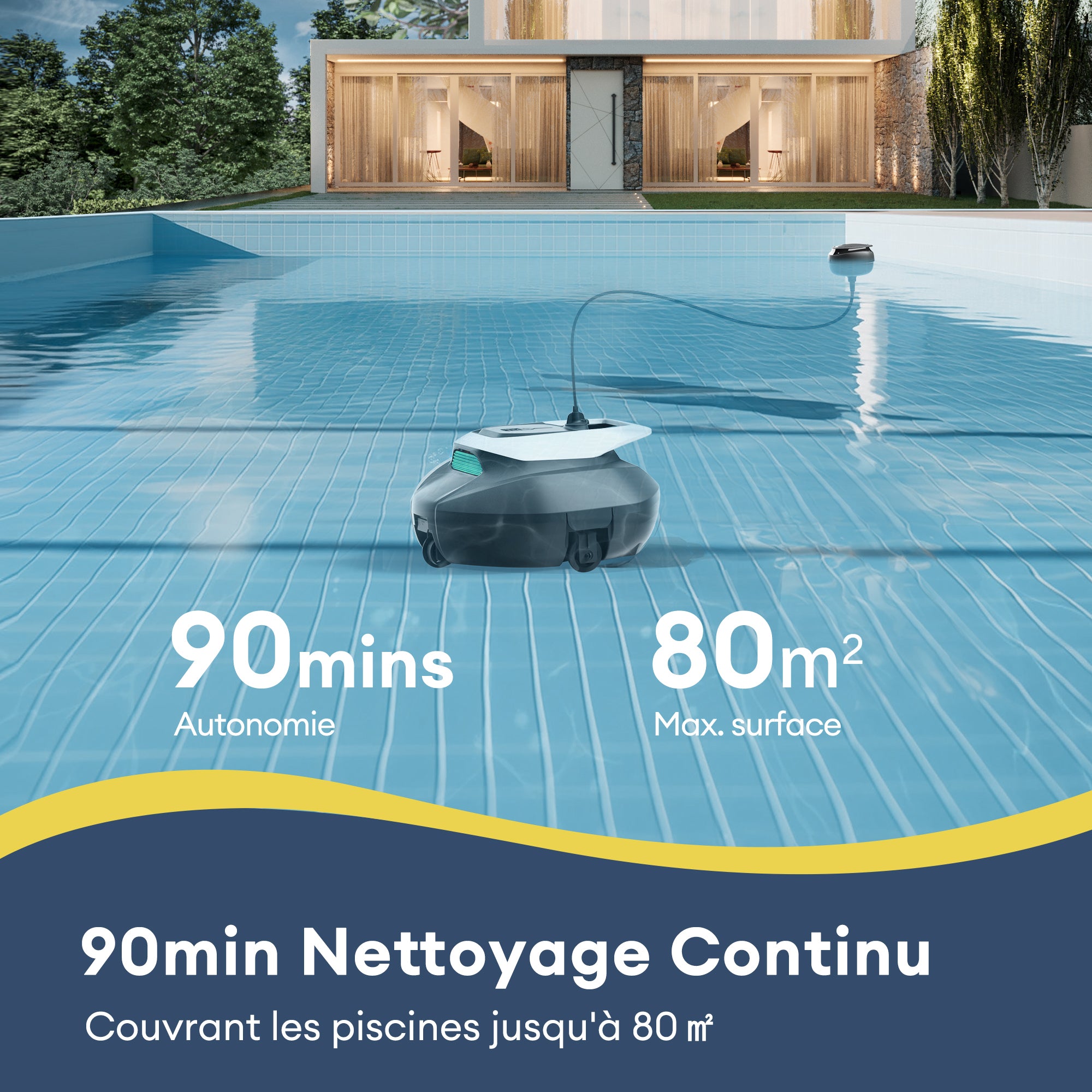 Ultenic Pooleco 10 Series Nettoyeur de Robot Piscine Sans Fil