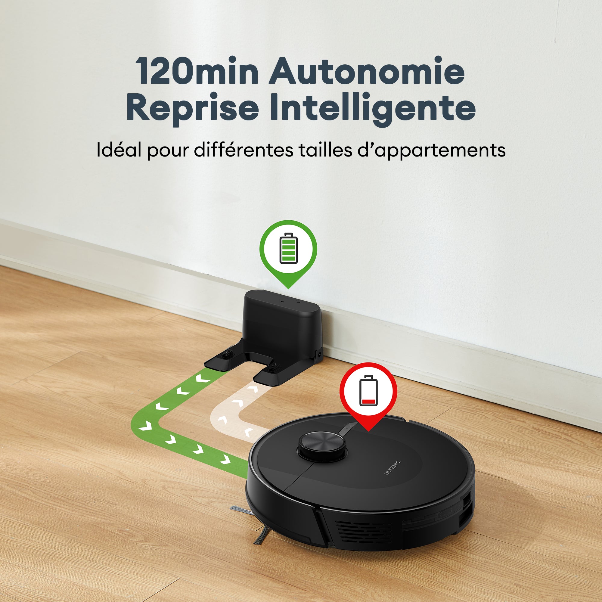 Design Ultra-Mince avec Autonomie de 120 minutes D10